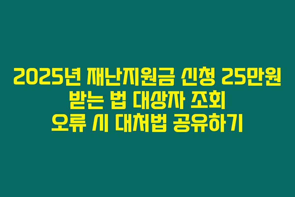 2025년 재난지원금 신청 25만원 받는 법 대상자 조회 오류 시 대처법 공유하기