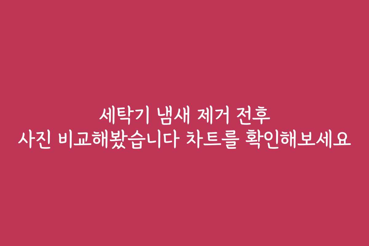 세탁기 냄새 제거 전후 사진 비교해봤습니다 차트를 확인해보세요