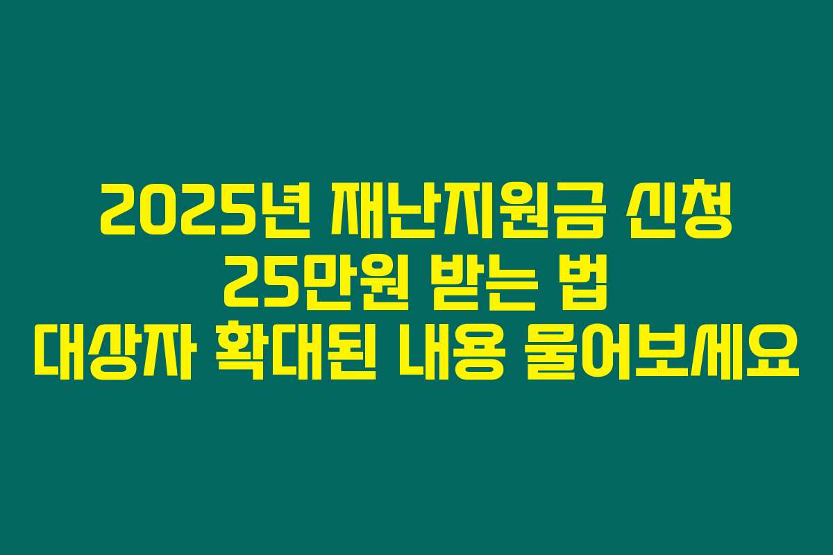 2025년 재난지원금 신청 25만원 받는 법 대상자 확대된 내용 물어보세요
