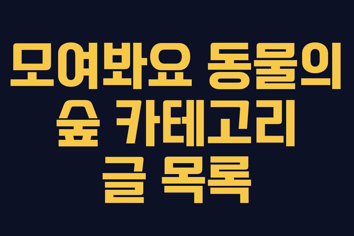 모여봐요 동물의 숲 카테고리 글 목록