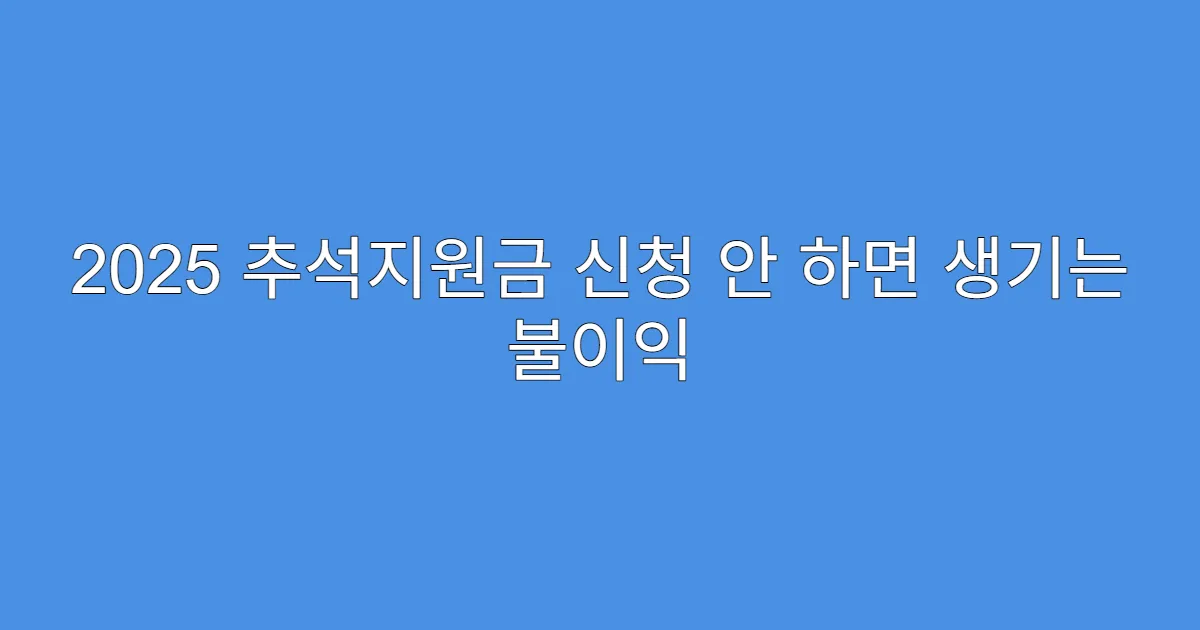2025 추석지원금 신청 안 하면 생기는 불이익