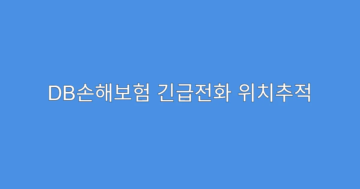 DB손해보험 긴급전화 위치추적 기능 있는지?