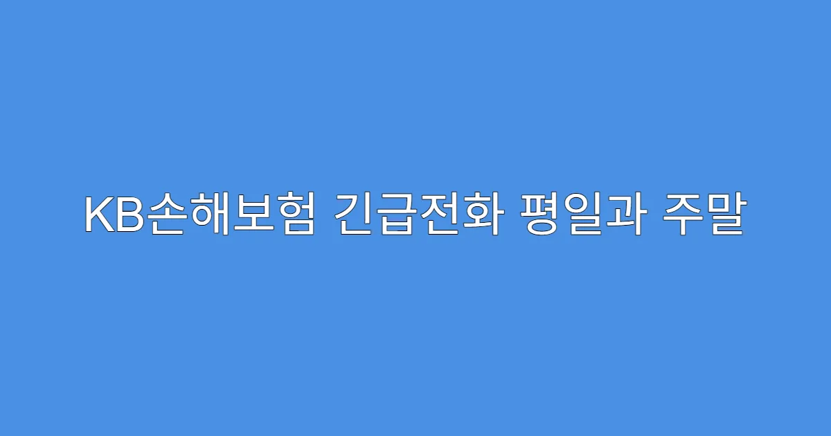 KB손해보험 긴급전화 평일과 주말 대응 차이
