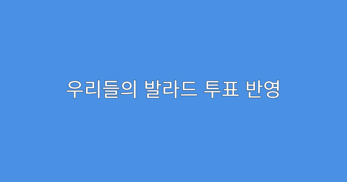 우리들의 발라드 투표 반영 기준 업데이트 확인해봤어?