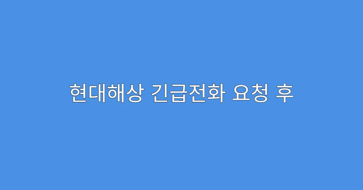 현대해상 긴급전화 요청 후 대기시간 얼마나?