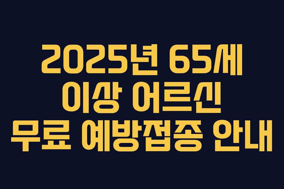 2025년 65세 이상 어르신 무료 예방접종 안내