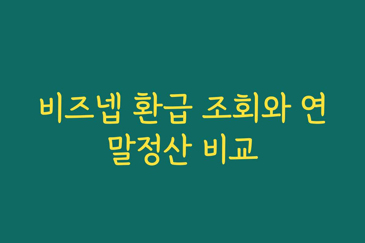 비즈넵 환급 조회와 연말정산 비교