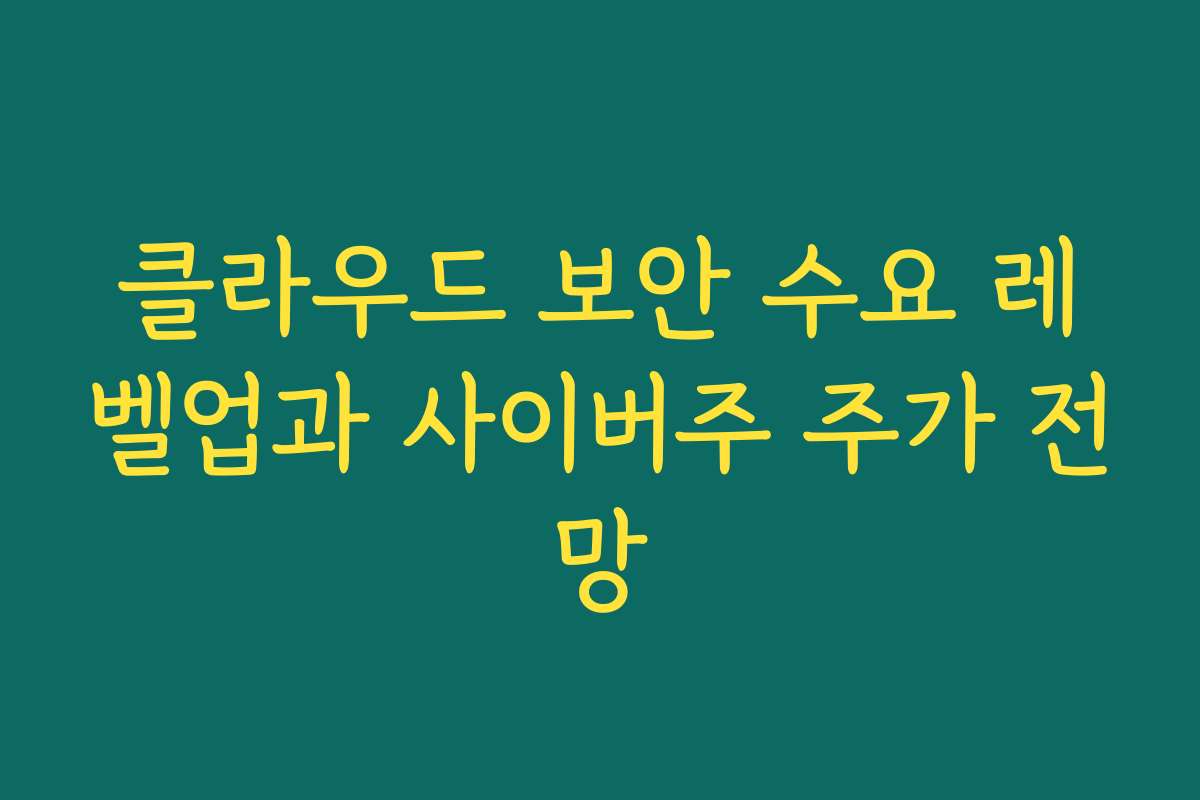 클라우드 보안 수요 레벨업과 사이버주 주가 전망 클라우드 보안 수요 레벨업과 사이버주 주가 전망