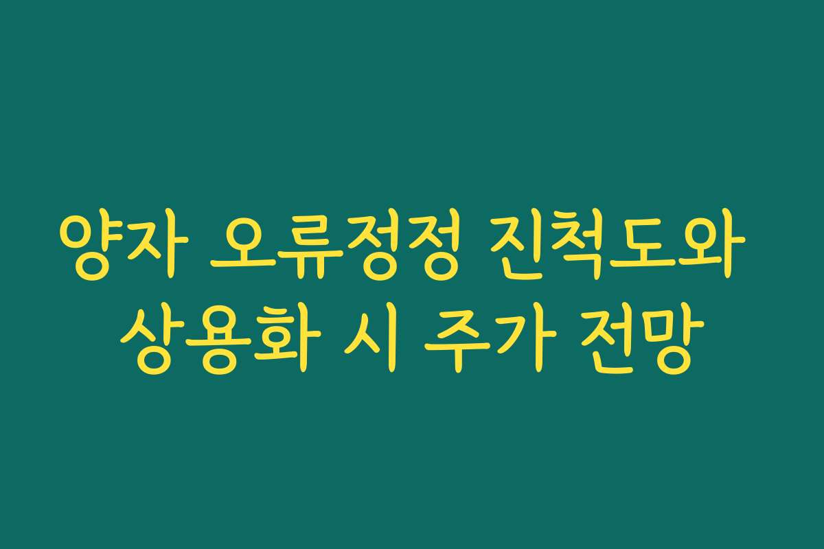 양자 오류정정 진척도와 상용화 시 주가 전망 양자 오류정정 진척도와 상용화 시 주가 전망