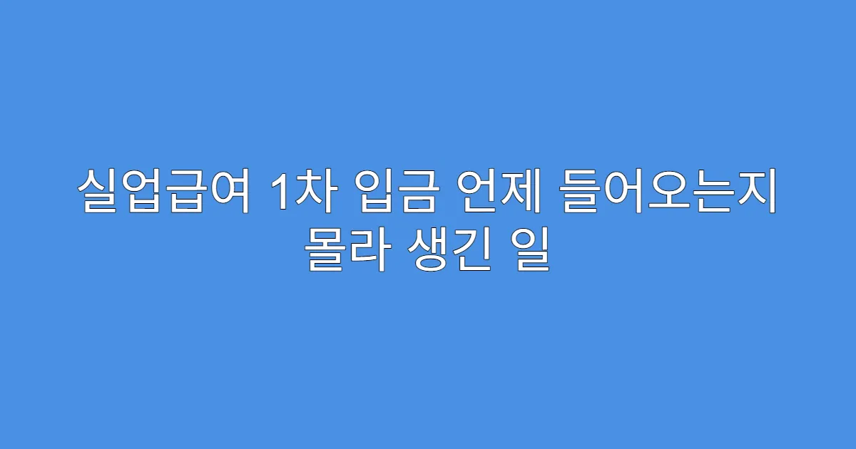 실업급여 1차 입금 언제 들어오는지 몰라 생긴 일