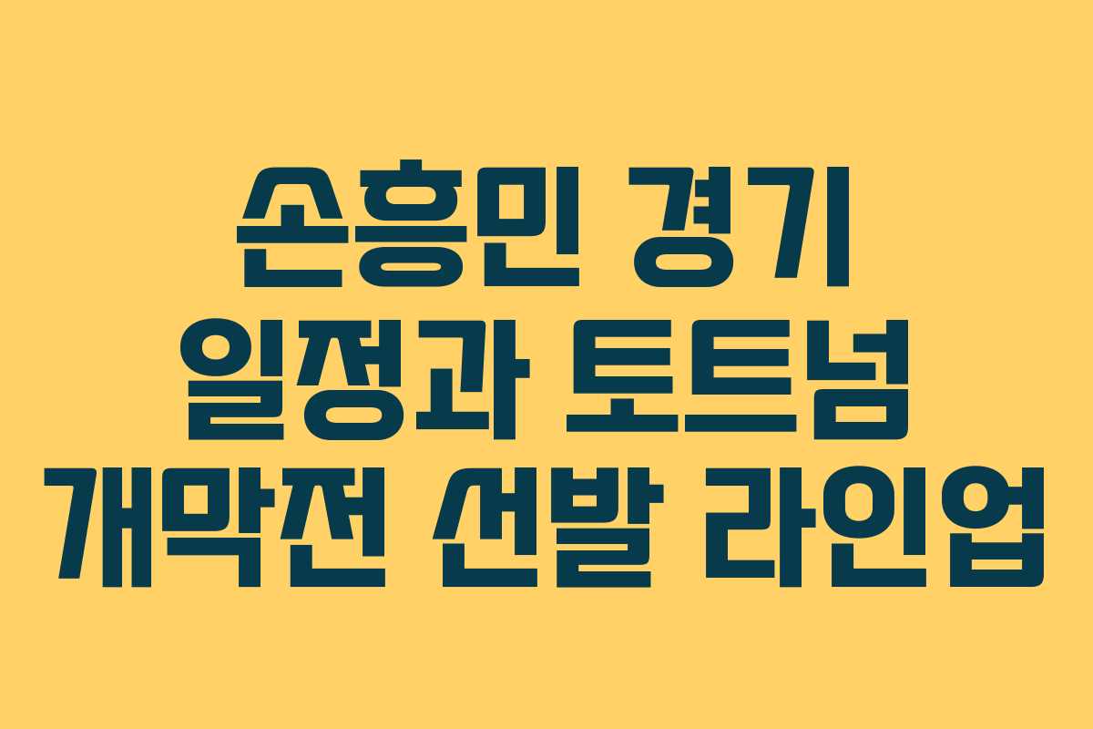 손흥민 경기 일정과 토트넘 개막전 선발 라인업 손흥민 경기 일정과 토트넘 개막전 선발 라인업