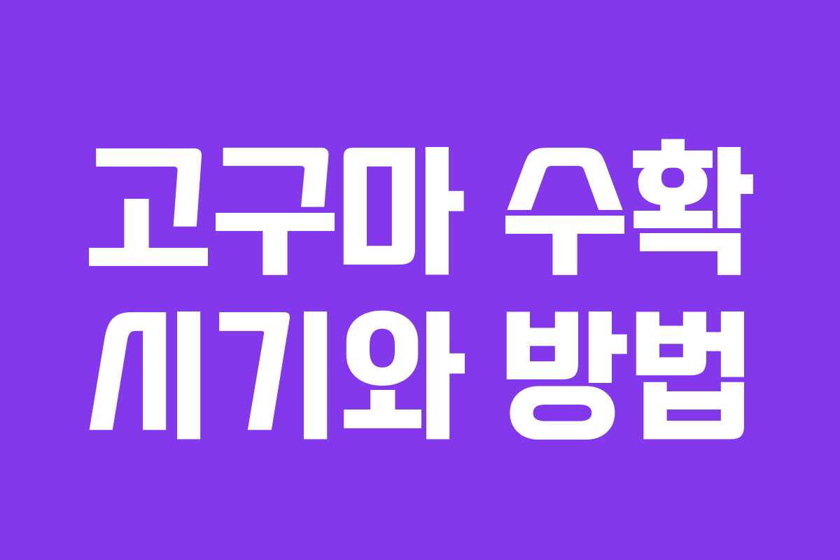 고구마 수확 시기와 방법