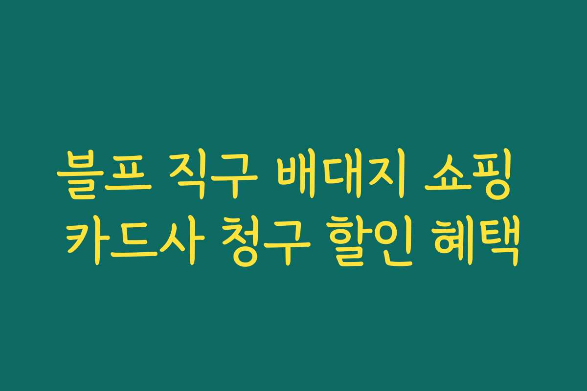 블프 직구 배대지 쇼핑 카드사 청구 할인 혜택