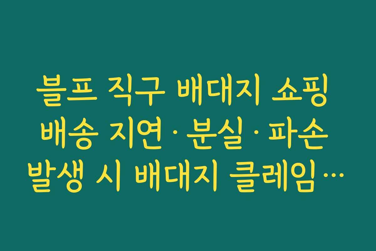블프 직구 배대지 쇼핑 배송 지연·분실·파손 발생 시 배대지 클레임 처리 절차 따라하기