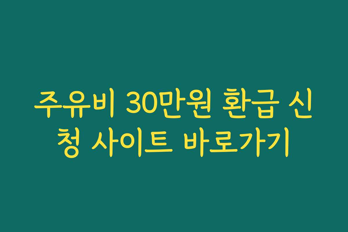 주유비 30만원 환급 신청 사이트 바로가기