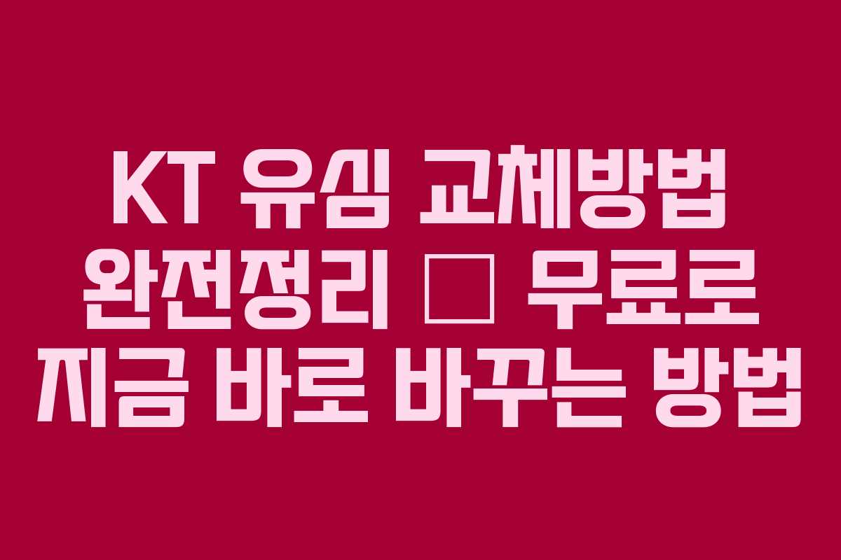 KT 유심 교체방법 완전정리 – 무료로 지금 바로 바꾸는 방법