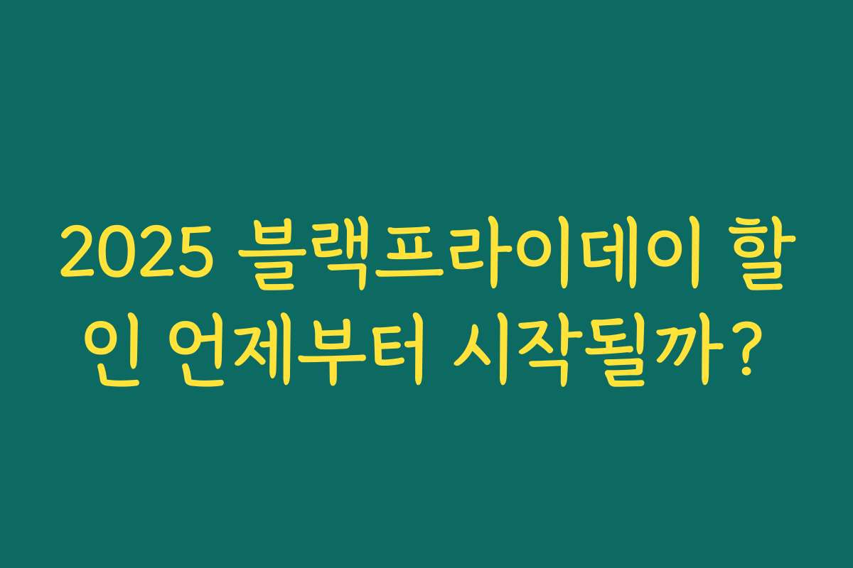 2025 블랙프라이데이 할인 언제부터 시작될까? 2025 블랙프라이데이 할인 언제부터 시작될까?
