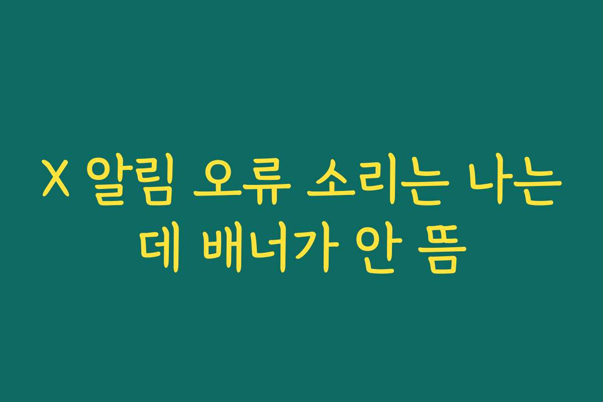 X 알림 오류 소리는 나는데 배너가 안 뜸