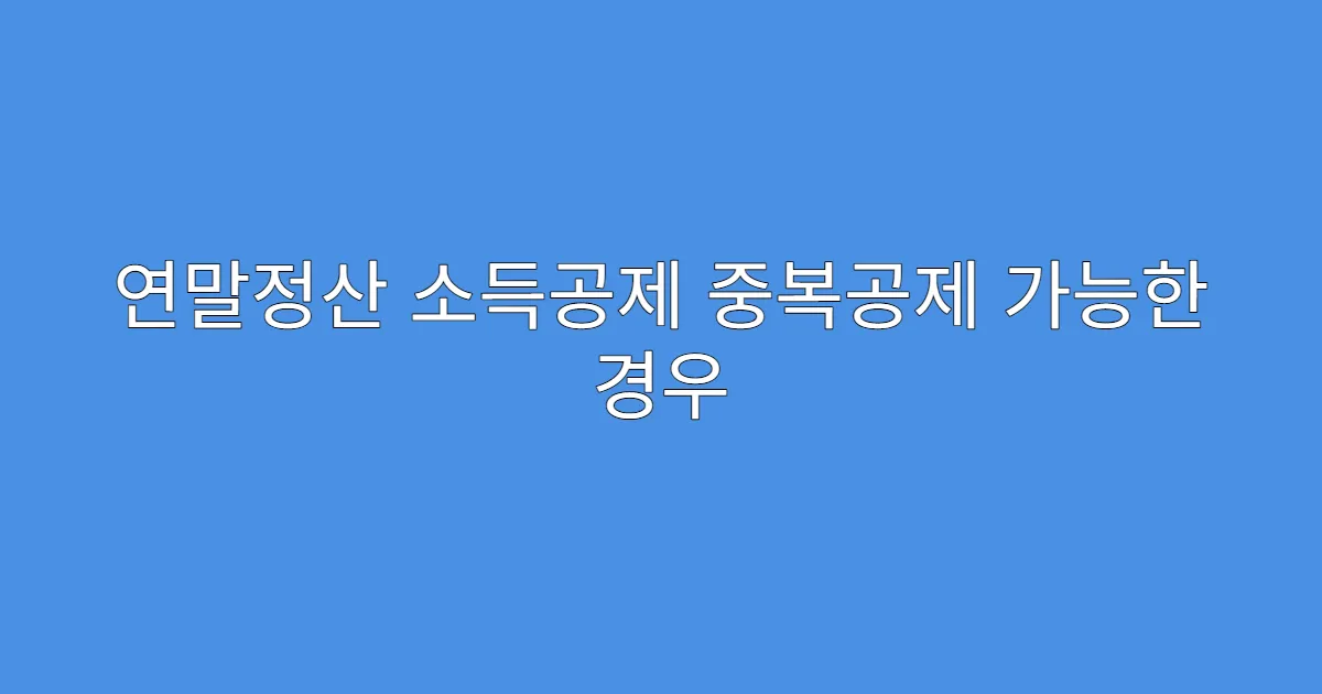 연말정산 소득공제 중복공제 가능한 경우