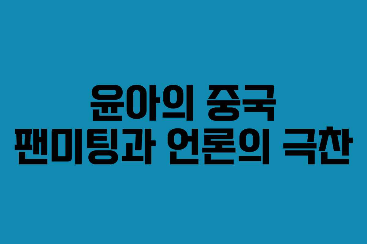 윤아의 중국 팬미팅과 언론의 극찬