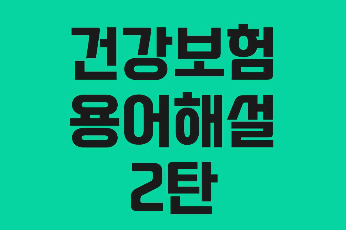 건강보험 용어해설 2탄