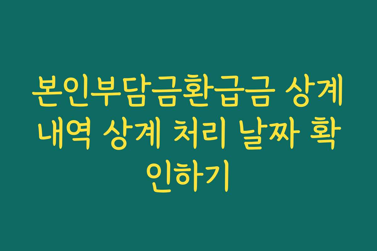 본인부담금환급금 상계내역 상계 처리 날짜 확인하기