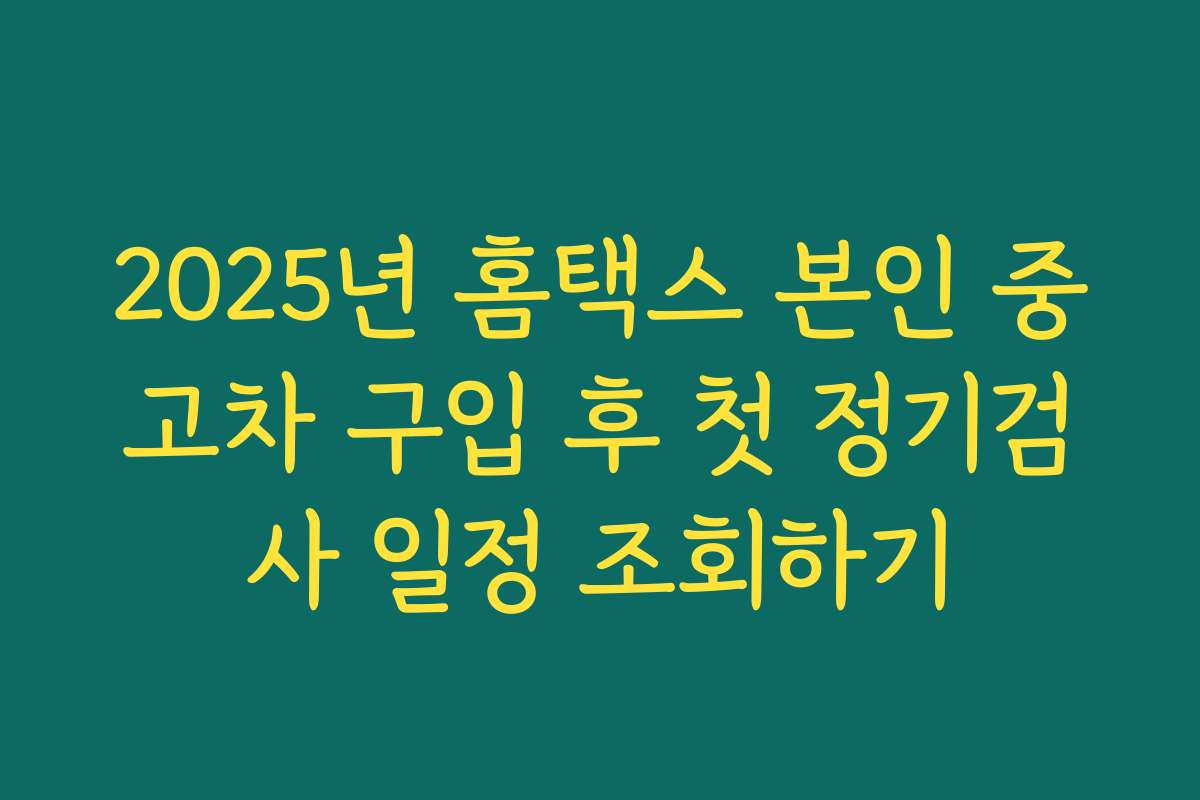 2025년 홈택스 본인 중고차 구입 후 첫 정기검사 일정 조회하기