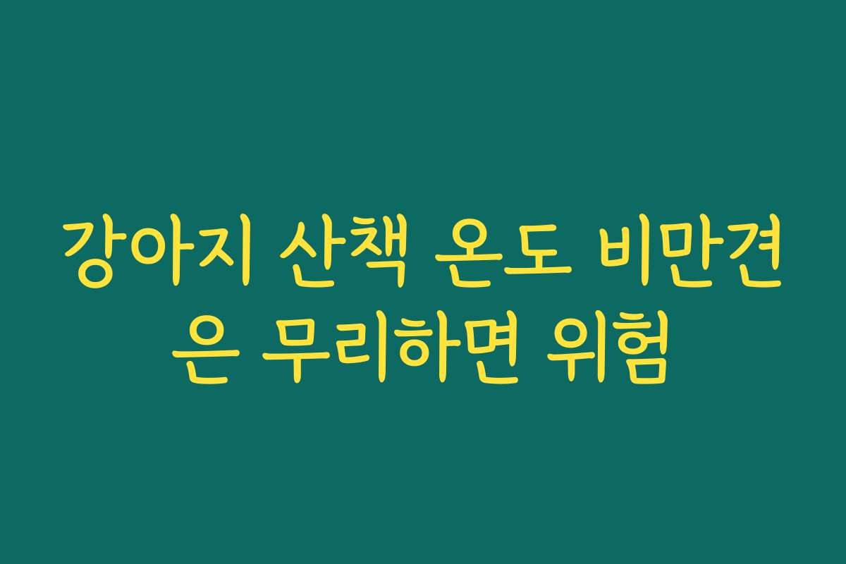강아지 산책 온도 비만견은 무리하면 위험