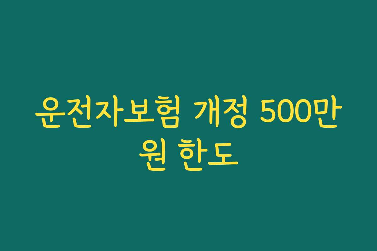 운전자보험 개정 500만원 한도