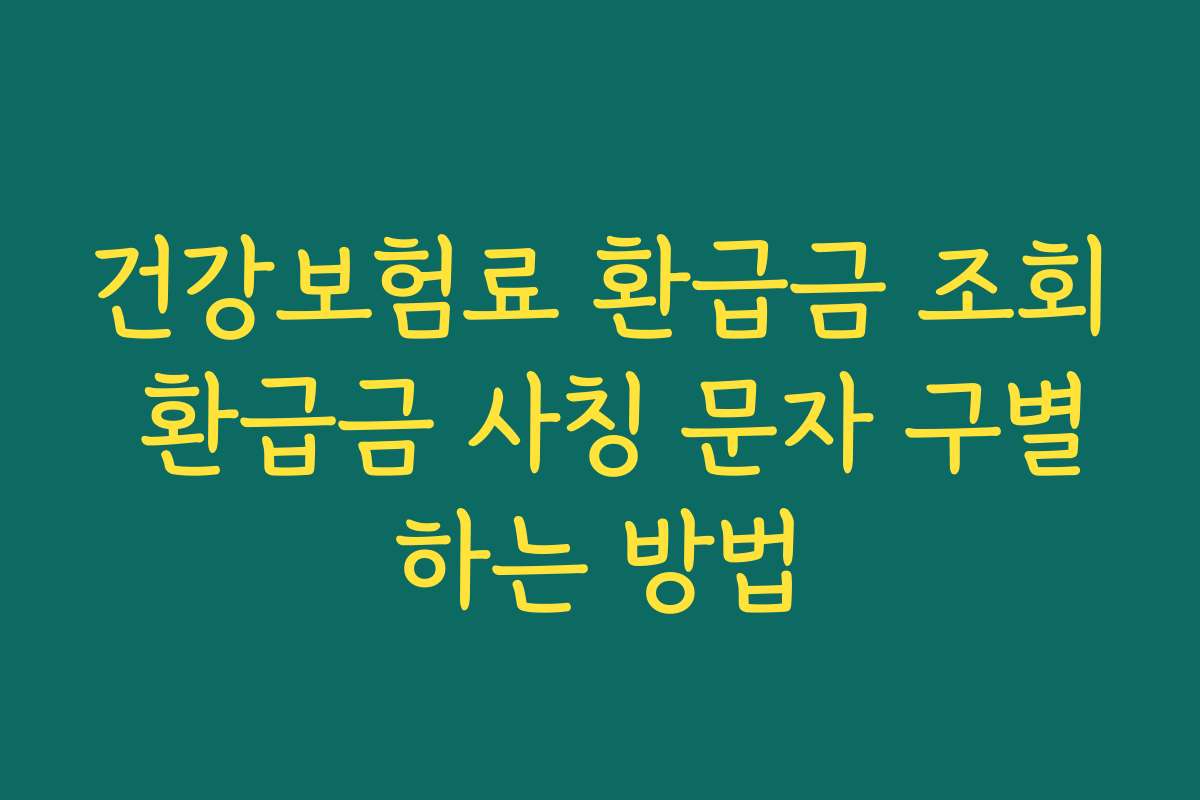 건강보험료 환급금 조회 환급금 사칭 문자 구별하는 방법