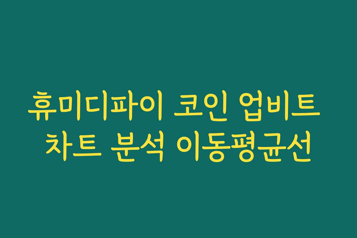 휴미디파이 코인 업비트 차트 분석 이동평균선