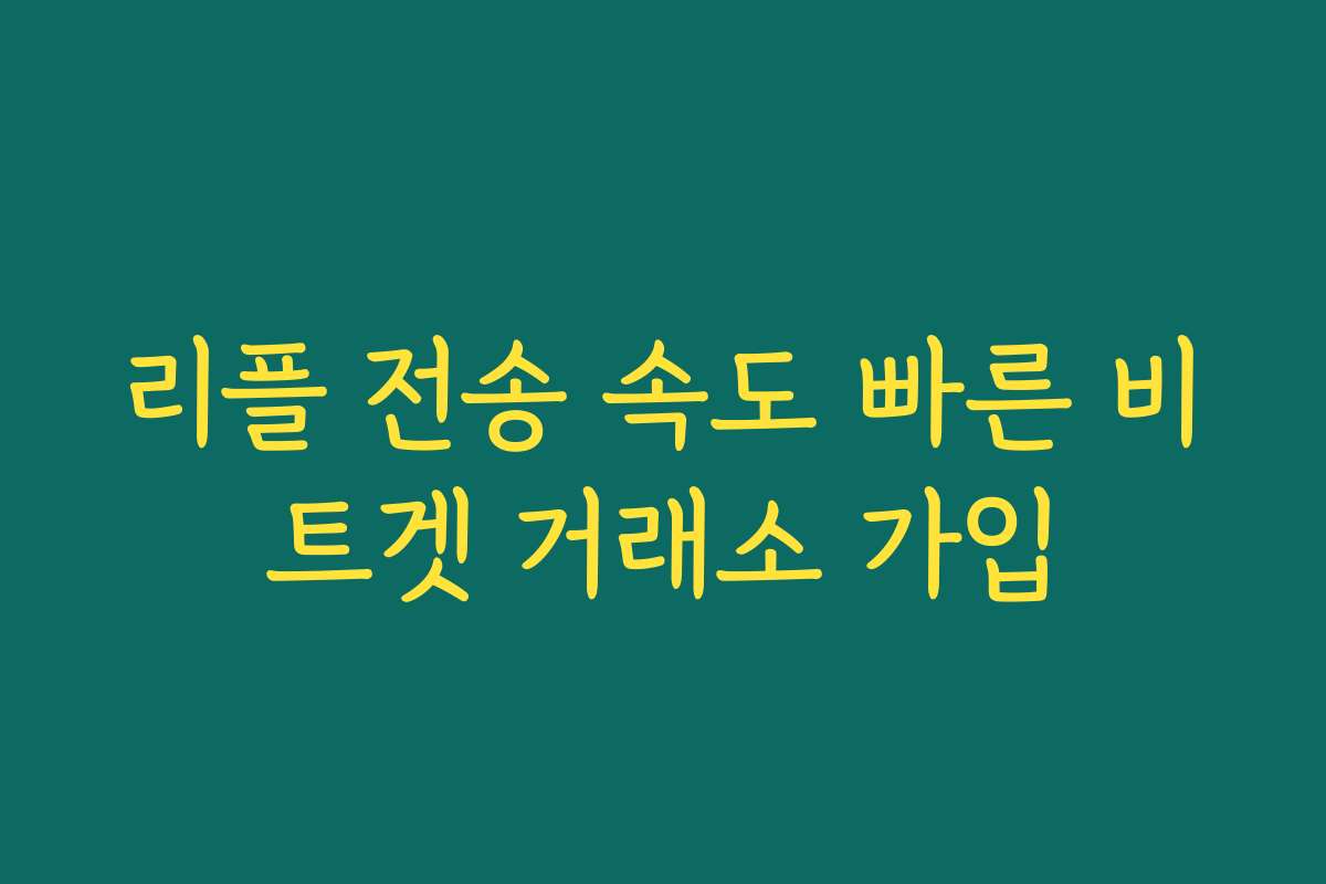 리플 전송 속도 빠른 비트겟 거래소 가입
