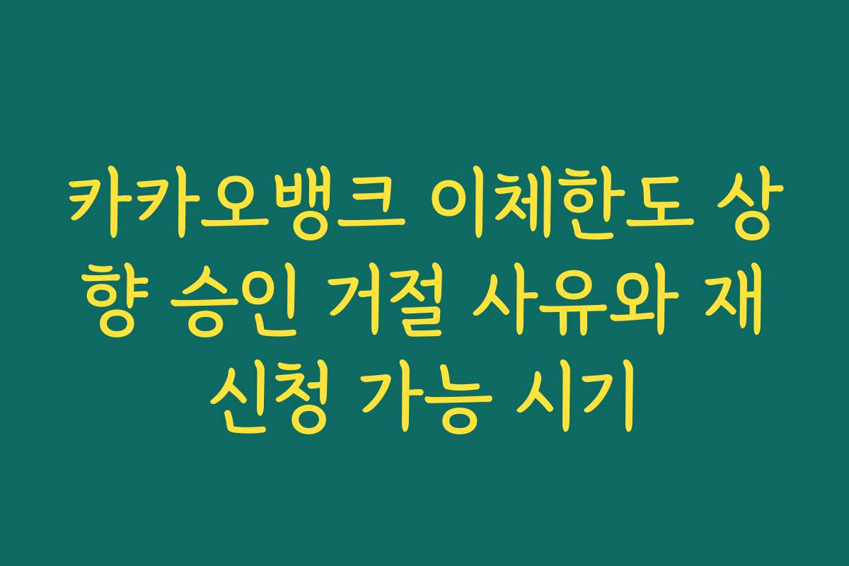 카카오뱅크 이체한도 상향 승인 거절 사유와 재신청 가능 시기