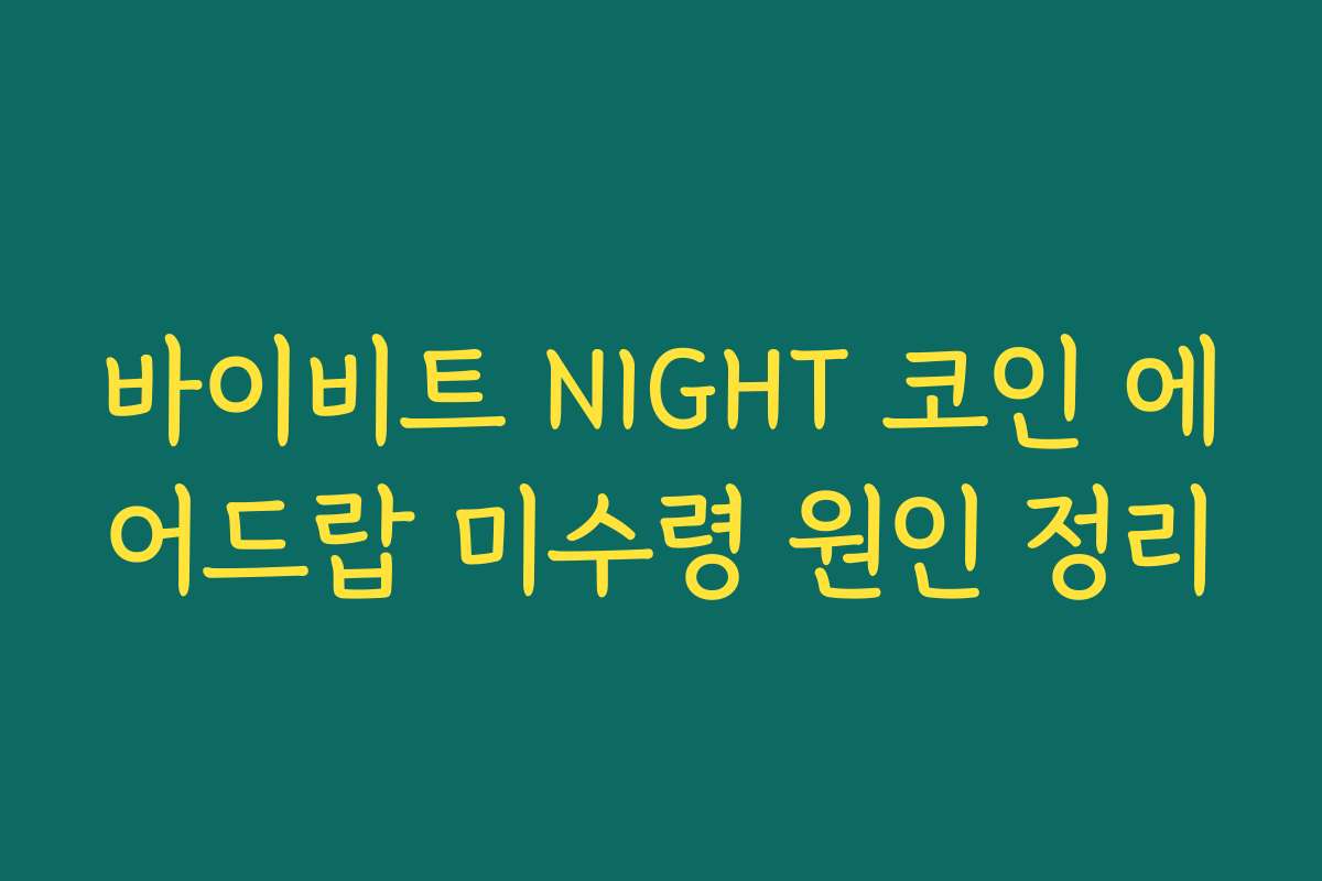 바이비트 NIGHT 코인 에어드랍 미수령 원인 정리