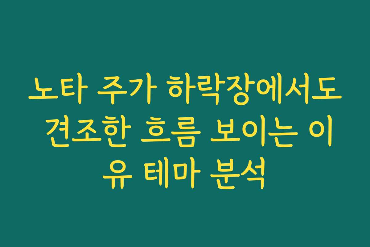 노타 주가 하락장에서도 견조한 흐름 보이는 이유 테마 분석