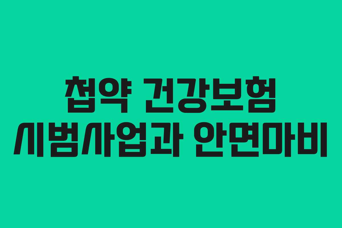 첩약 건강보험 시범사업과 안면마비