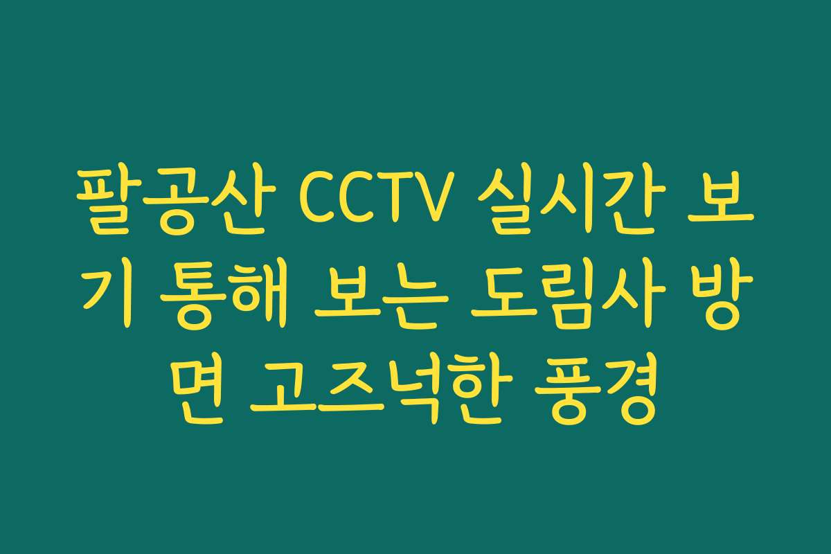 팔공산 CCTV 실시간 보기 통해 보는 도림사 방면 고즈넉한 풍경