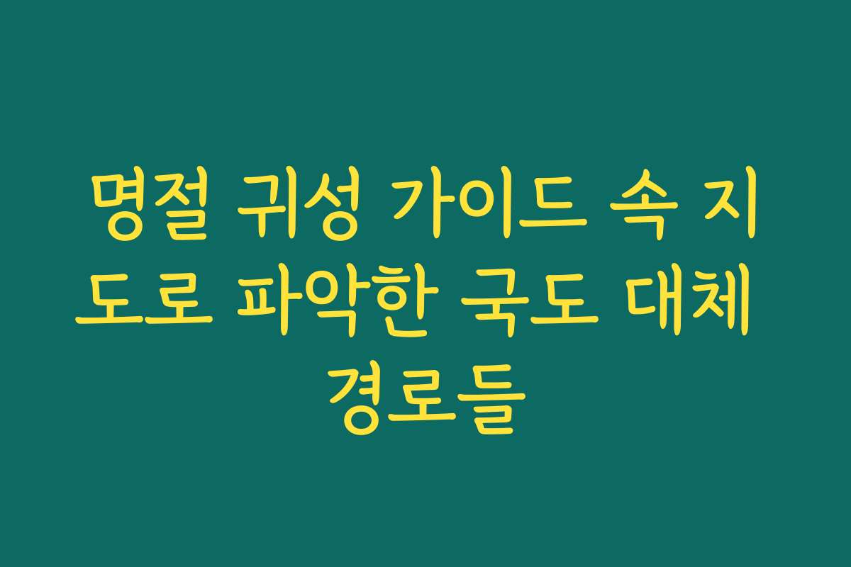 명절 귀성 가이드 속 지도로 파악한 국도 대체 경로들