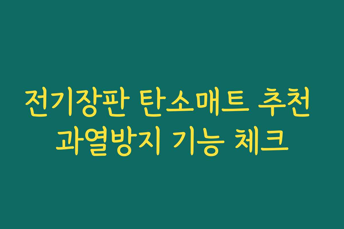 전기장판 탄소매트 추천 과열방지 기능 체크