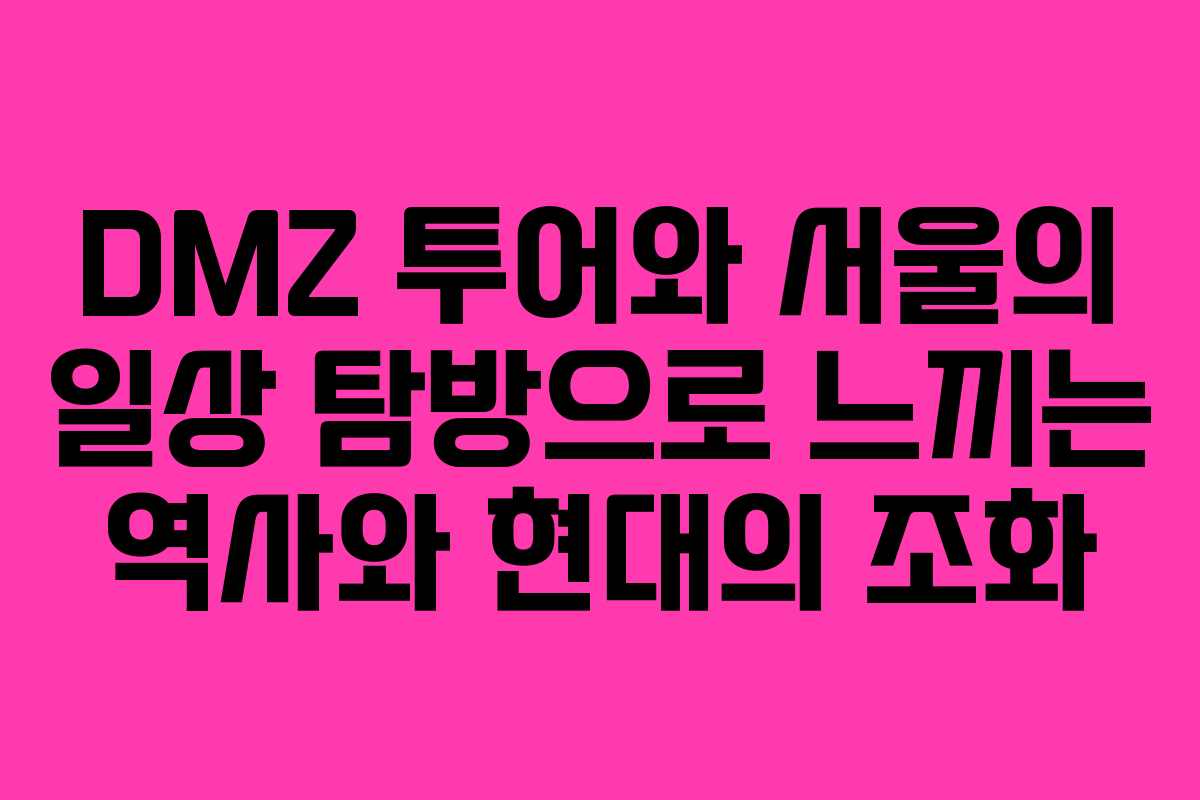 DMZ 투어와 서울의 일상 탐방으로 느끼는 역사와 현대의 조화