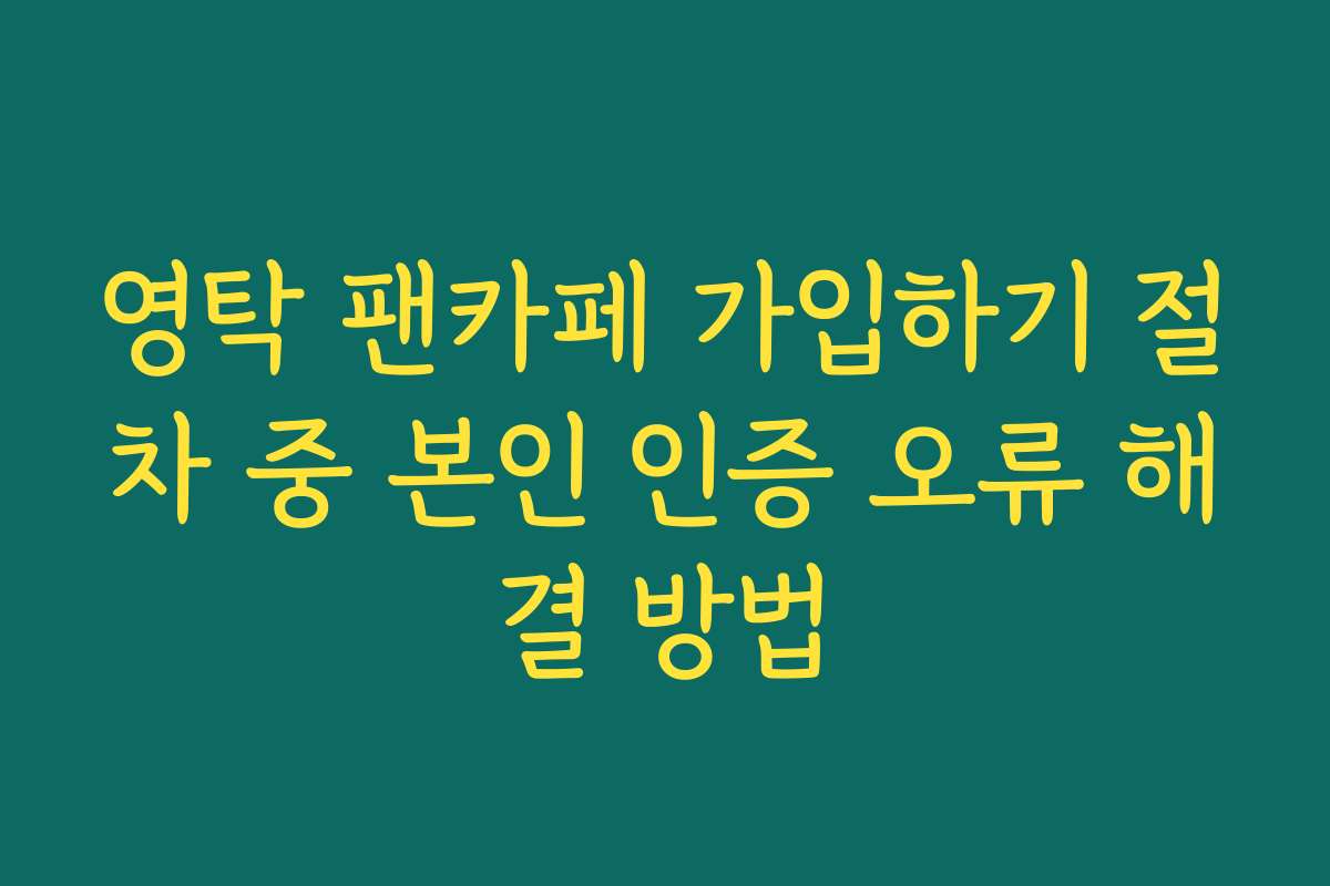 영탁 팬카페 가입하기 절차 중 본인 인증 오류 해결 방법