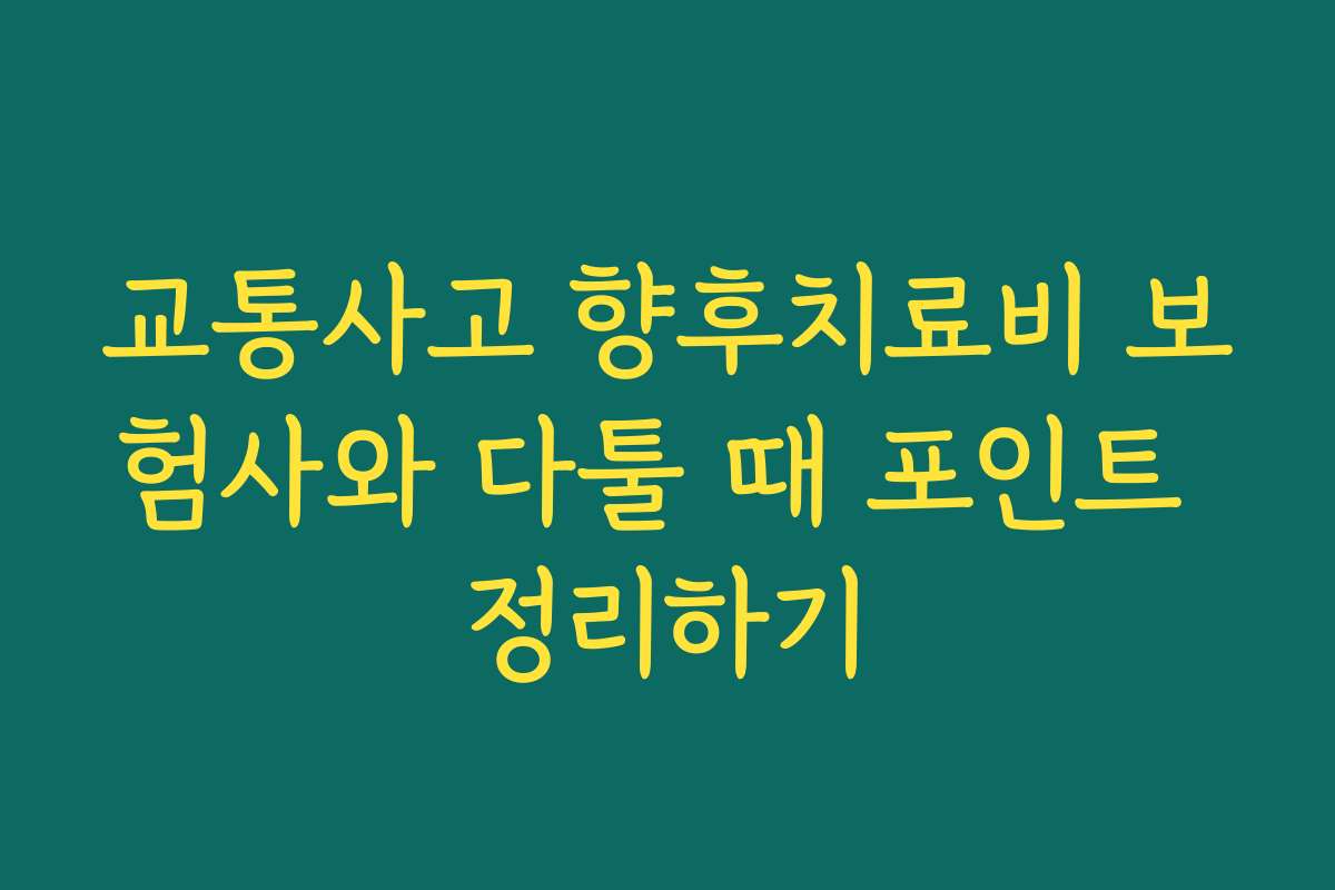 교통사고 향후치료비 보험사와 다툴 때 포인트 정리하기