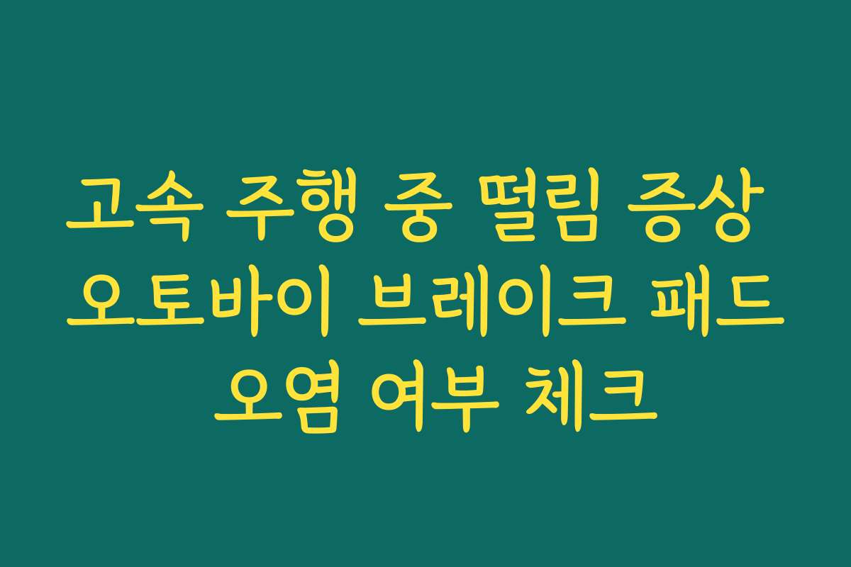 고속 주행 중 떨림 증상 오토바이 브레이크 패드 오염 여부 체크