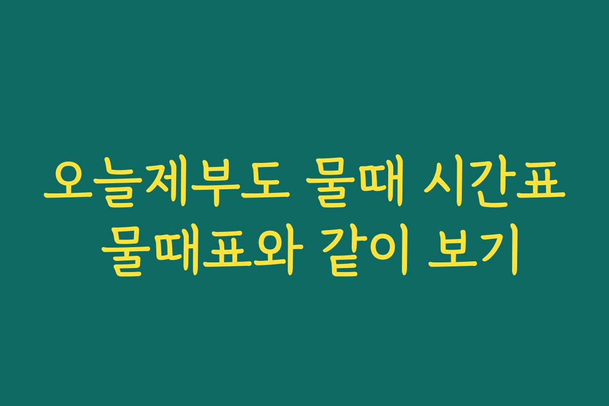 오늘제부도 물때 시간표 물때표와 같이 보기