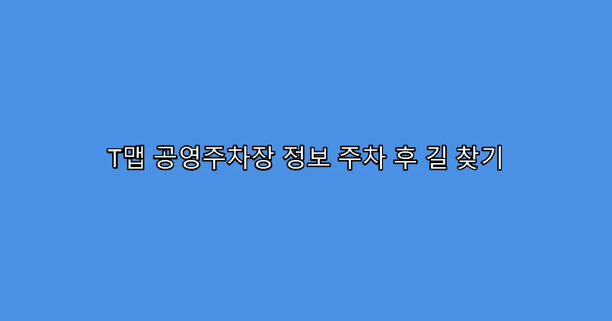 T맵 공영주차장 정보 주차 후 길 찾기