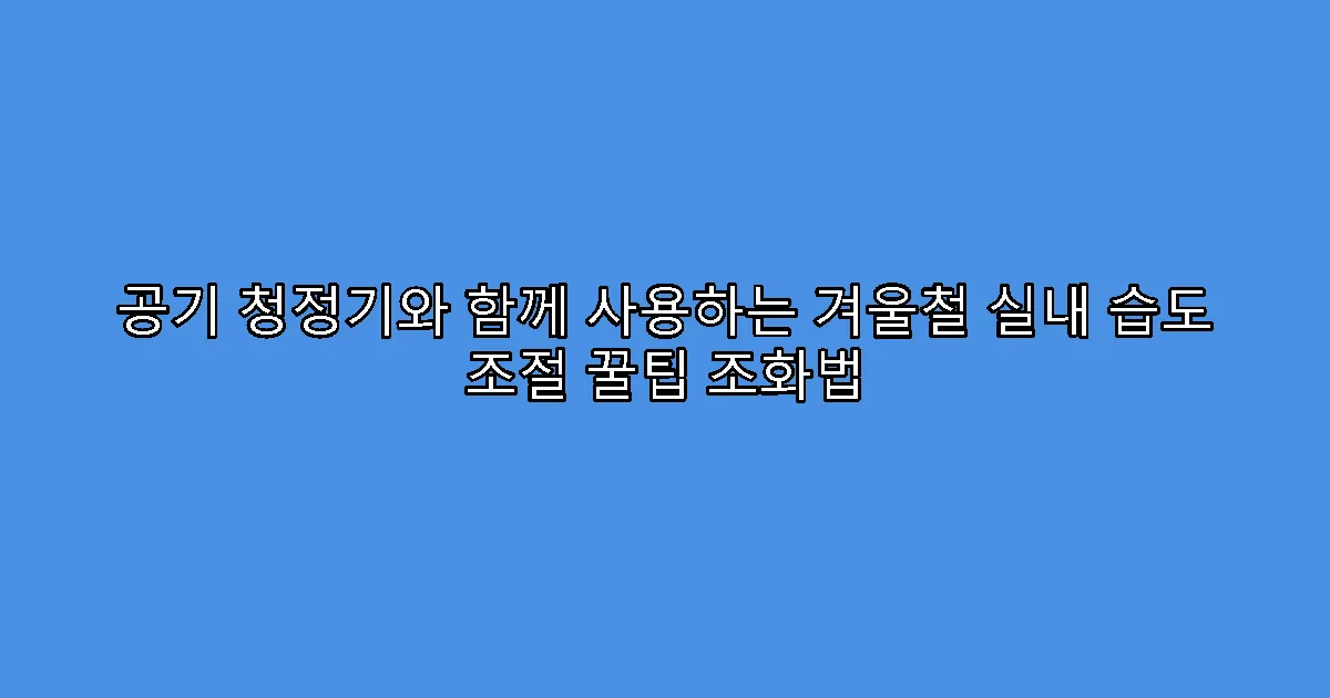 공기 청정기와 함께 사용하는 겨울철 실내 습도 조절 꿀팁 조화법