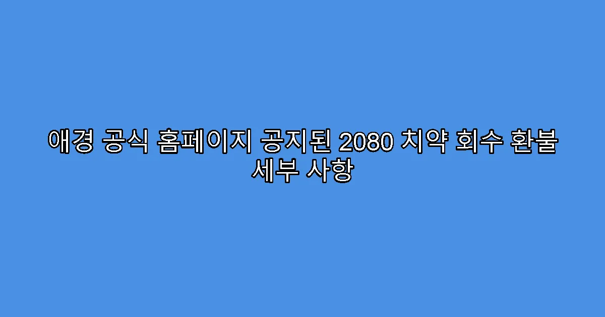 애경 공식 홈페이지 공지된 2080 치약 회수 환불 세부 사항
