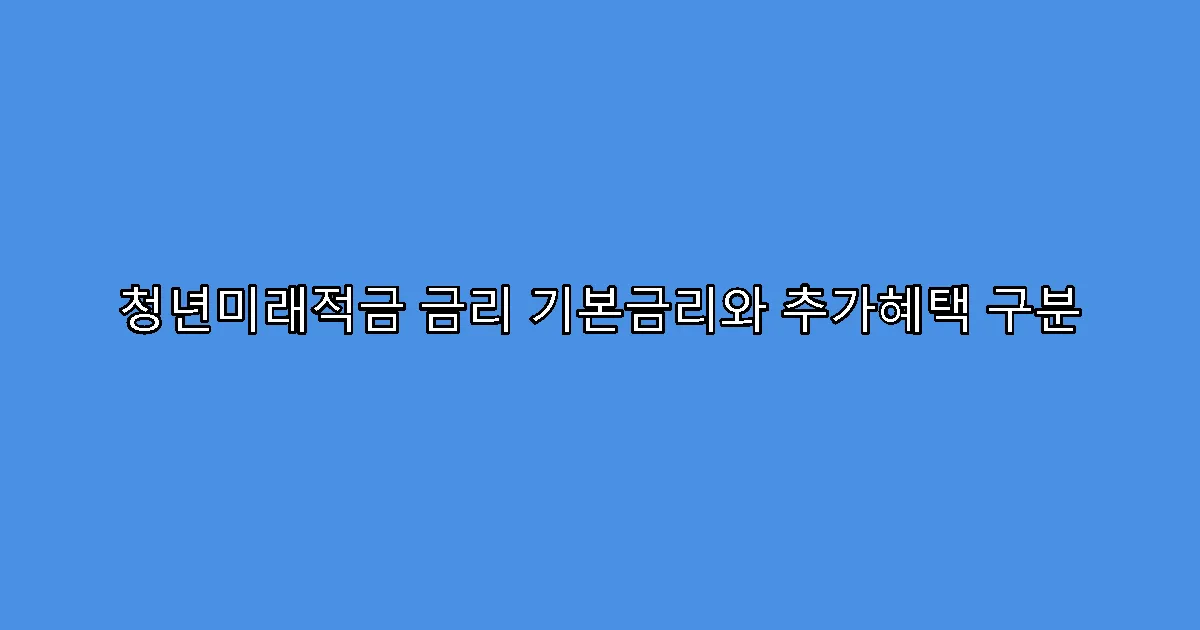 청년미래적금 금리 기본금리와 추가혜택 구분