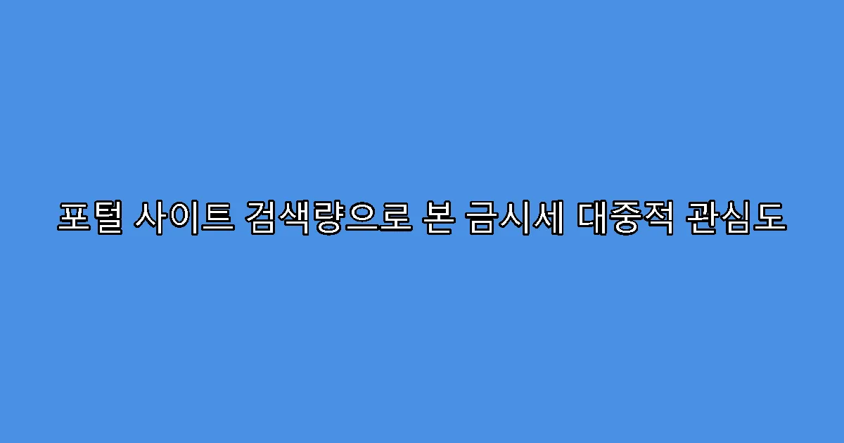 포털 사이트 검색량으로 본 금시세 대중적 관심도