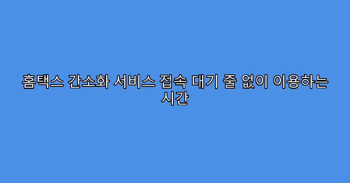 홈택스 간소화 서비스 접속 대기 줄 없이 이용하는 시간